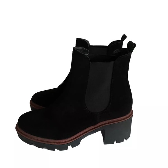 Antonio de Faria Black Suede Chelsea Rubber Pull-On Boots Size 6.5 - Picture 3 of 10